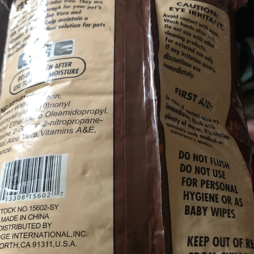 Pet Wipes Pack - Brown with Orange Paw Print